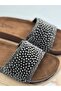 Smoked Stone Detailed Non-Slip Sole Comfortable Slippers Suitable for Daily Use