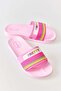 Pink Lightweight Colorful Stripe Detailed Comfortable Fit Daily Pool Beach Slippers
