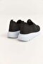 Black Flexible Knitted Textured Lightweight Flexible Sole Lace-Up Daily Comfortable Sole Sports Shoes - 3