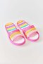 Pink Colored, Lightly Textured, Flexible Form, Perforated Detail, Daily Pool, Garden and Beach Slippers - 2