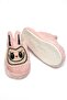 Light Pink Soft Plush Textured Practical Design House Slippers with Ears and Figure Detail - 4