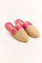 Fuchsia Lightly Textured Closed Front Flat Toe Daily Comfortable Slippers with Metal Buckle Accessories - 2