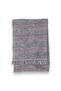 Gray Woven Fabric Plaid Patterned Wide Form Shawl with Tassel Detail on the Edge for Daily Use - 2
