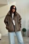 Leather Jacket with Hidden Pockets Vison - 3