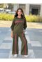 Striped Detail Youth and Children's 2-Piece Set Palazzo Pants+Sweatshirt - 2