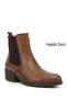 Women's Tan Antique Zippered Thick Heeled Genuine Leather Chelsea Boots
