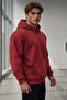 Men's Red Hooded Cotton Sweatshirt