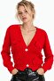 V-Neck Front Buttoned Cardigan with Bow Decoration - 2