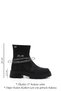 Women's Black Round Toe Zippered Boots - 3