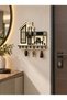 Wooden Villa Design Colorful Mdf Wall Key Hanger - Modern Glass Detailed Shelf Key Holder with 6 Hooks 23.5X24.5