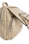 Women's 3-Compartment Beige Soft Leather Covered Backpack with Tassel and Column Strap, Leather Detail - 4