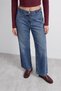 Women's High Waist Belted Wide Leg Blue Jean Trousers Wide Leg - 2