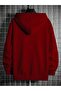 Men's Red Hooded Cotton Sweatshirt - 2