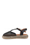 Women's Black Mesh Flat Sole Sandals - 4