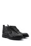 Men's Black Genuine Leather Zippered Boots - 3
