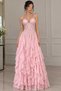 Pink Evening Dress with Beaded Crystal