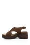 Women's Brown Suede Wedge Heel Sandals - 6