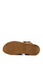 Women's Tan Antique Velcro Strap Wedge Heel Genuine Leather Sandals - 6