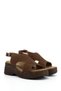 Women's Brown Suede Wedge Heel Sandals - 5