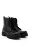 Women's Black Zippered Genuine Leather Boots - 4