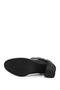Women's Black Zippered Thick Heeled Boots - 7