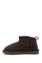 Women's Brown Nubuck Mini Genuine Leather Fur Boots - 6