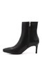 Women's Black Platinum Zippered Thin Heeled Genuine Leather Boots - 5