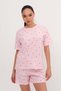 Heart Patterned Shorts Pajama Set Ş119 - 4