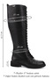 Women's Black Zippered Rubber Sole Genuine Leather Boots - 3