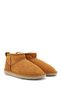 Women's Tan Suede Mini Genuine Leather Shearling Boots - 5