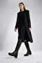 Women's Black Floater Zippered Thick Heeled Genuine Leather Boots - 3