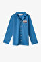 Boy's Blue Book Lovers Plaid Cotton Buttoned Long Sleeve Shirt Pants Pajama Set - 2