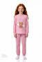 Girl's Pink Friendly Capy Cotton Long Sleeve 2-Piece Pajama Set
