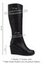 Women's Black Zippered Wedge Heeled Genuine Leather Boots - 2