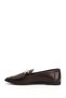 Women's Brown Blunt Toe Buckle Ballerinas - 5