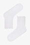 2 Pairs of Cotton Openwork Ruffle Socks - 2