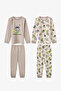 Boy's Gray Space Friends Cotton Long Sleeve 2-Piece Pajama Set