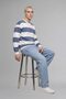 Boxy Fit Crew Neck Striped Sweatshirt A9066Ax25Au - 7