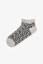 Black Gray Leopard Everyday 5 Pairs of Booties Socks - 6