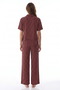 Brown Polka Dots Shirt Pants Pajama Set - 3