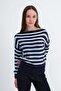 Boat Neck Striped Knit Sweater K3525 - 5