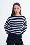 Boat Neck Striped Knit Sweater K3525 - 4