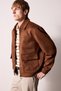 Ultra Soft Regular Fit Polo Collar Lined Zippered Suede Jacket H2225Ax26Au - 3
