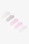 5 Pairs of Stitch-Free Cotton Colored Glittery Line Patterned Booties Socks