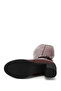 Women's Burgundy Antique Zippered Thick Heeled Genuine Leather Boots - 6