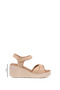 Women's Mink Ankle Strap Wedge Heeled Genuine Leather Sandals - 2