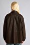 Regular Fit Polo Collar Zippered Pocket Faux Leather Coat H3754Ax26Au - 5