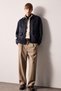 Ultra Soft Regular Fit Polo Collar Lined Suede Jacket with Pockets and Zipper H2225Ax26Au - 2