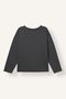 100% Cotton Oversized Crew Neck Printed Long Sleeve Anthracite T-Shirt I2915Ax26Au - 6