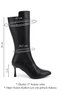 Women's Black Zippered Pointed Toe Genuine Leather Boots - 3